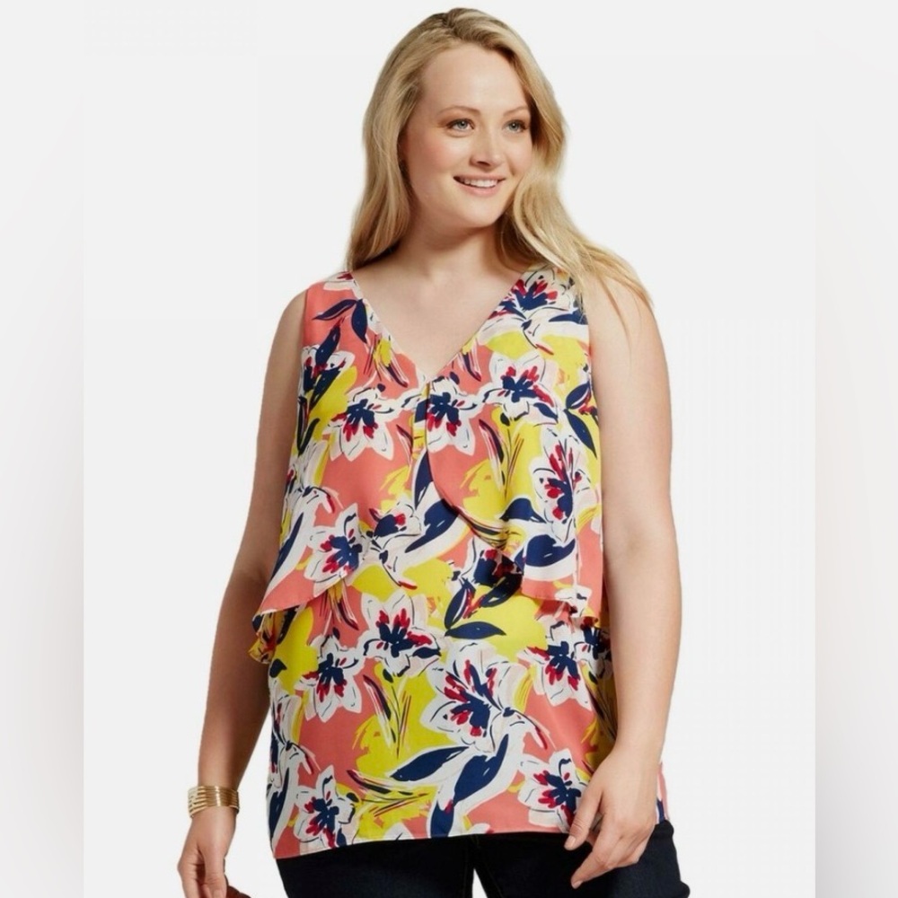 Notations Multicolor Floral Blouse 1X
